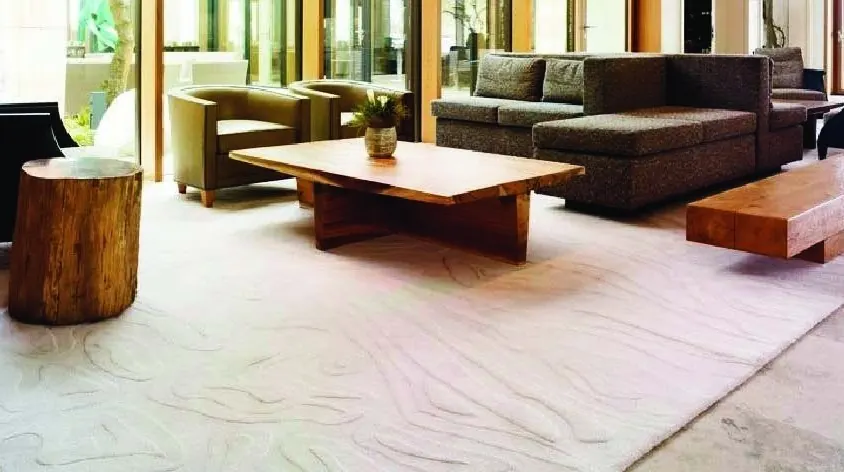 Lobby de hotel · tufting a mano y relieve